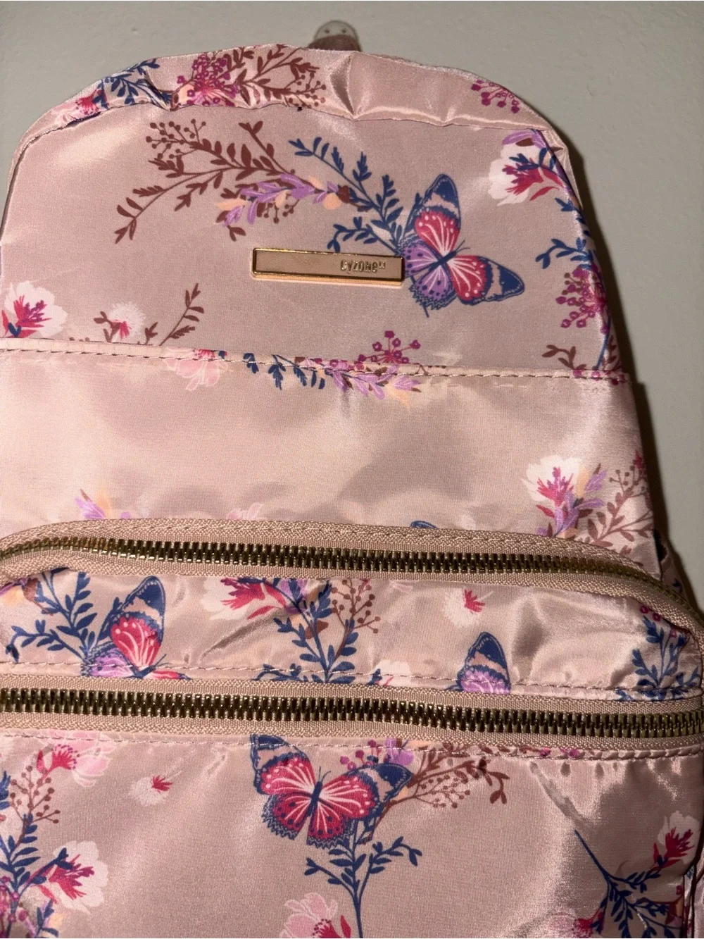 NWOT Butterfly Floral Mini Backpack with Tassel Detail
